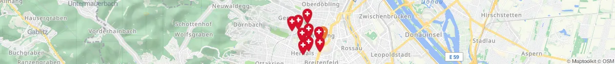 Map view for Pharmacies emergency services nearby Währing (1180 - Währing, Wien)